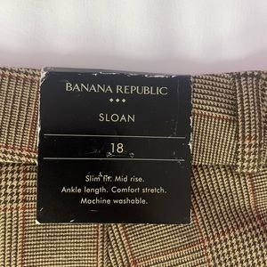 Banana Republic slacks NWT “Sloan” plaid size 18